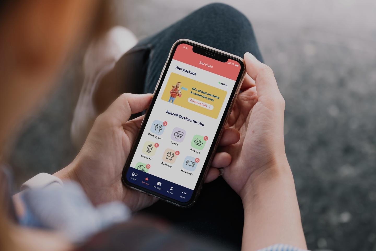 The GoRussia travel application in use on a mobile phone